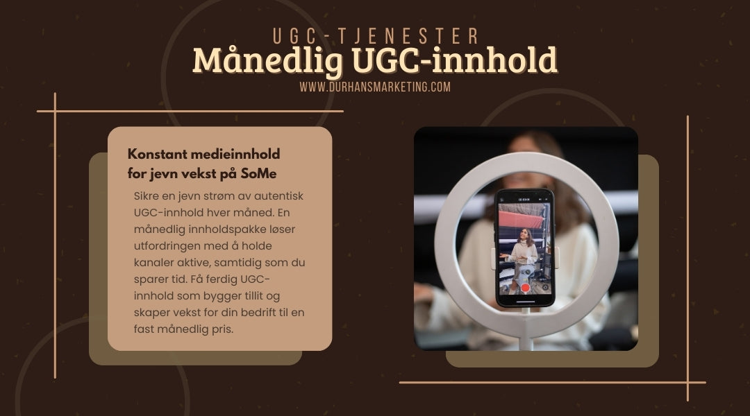 Månedlig UGC-innholdspakke for nettside og SoMe